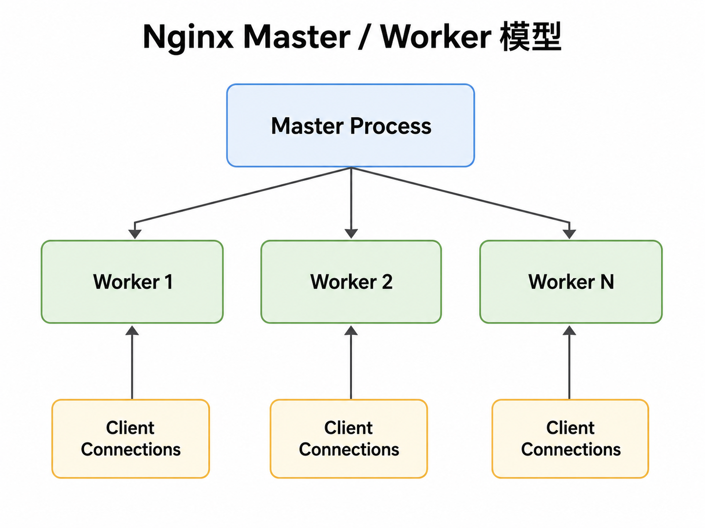 Nginx Master Worker 模型图